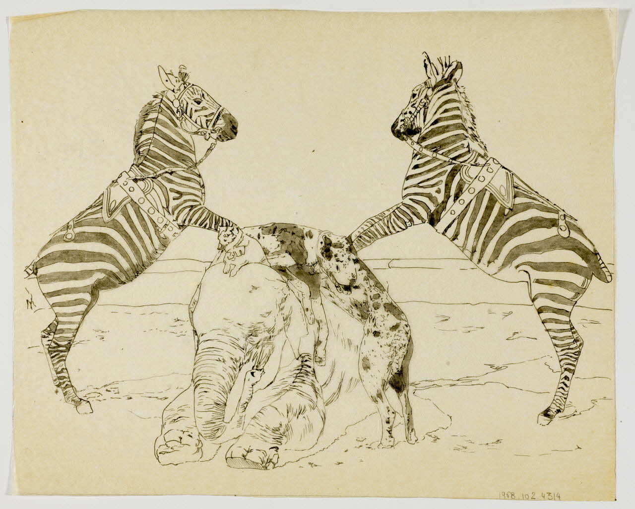 partie d'un ensemble de dessins Animaux de cirque 1968.102.4314 Photo Mucem