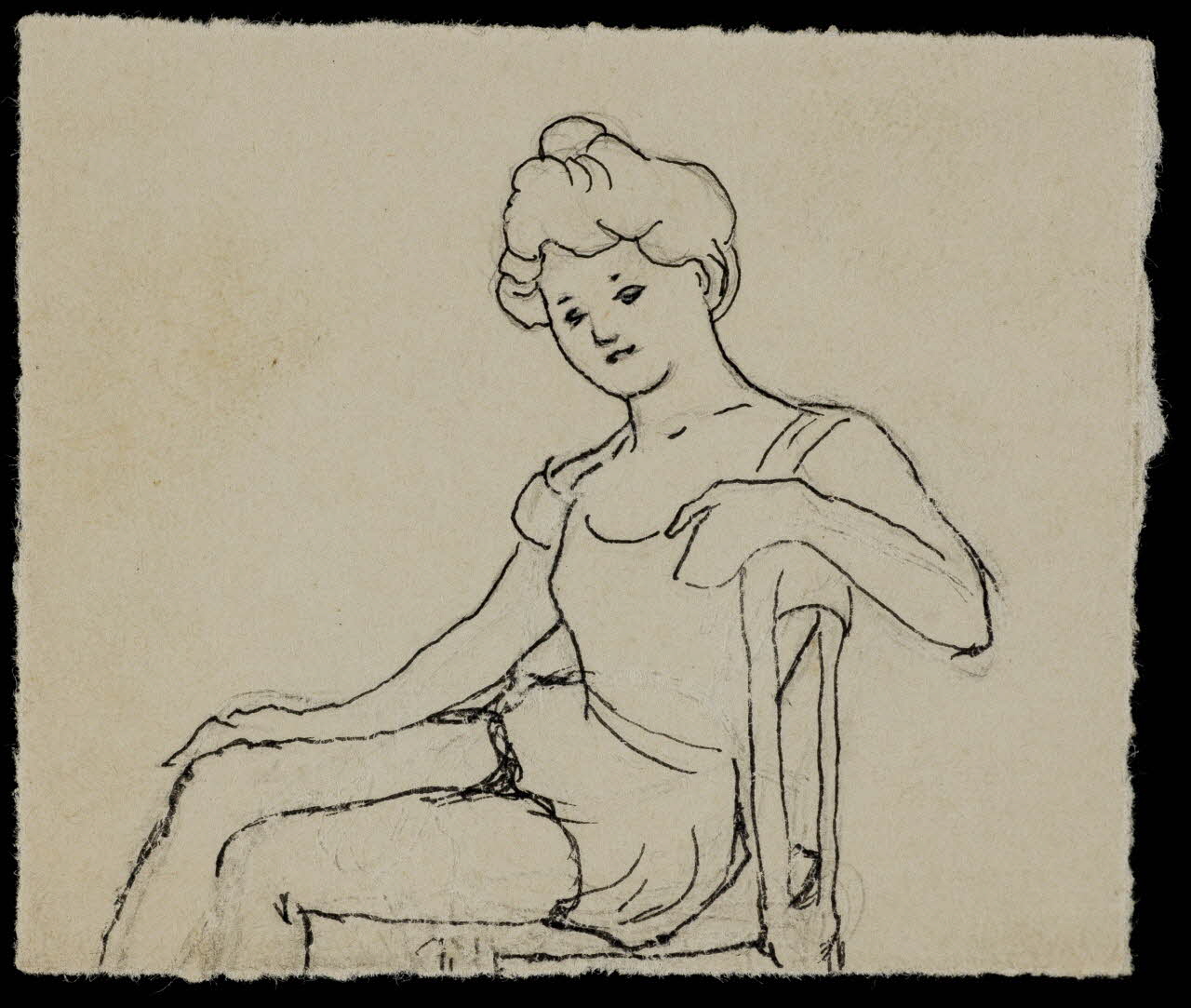 partie d'un ensemble de dessins Femme assise 1968.102.4331.1 Photo Mucem