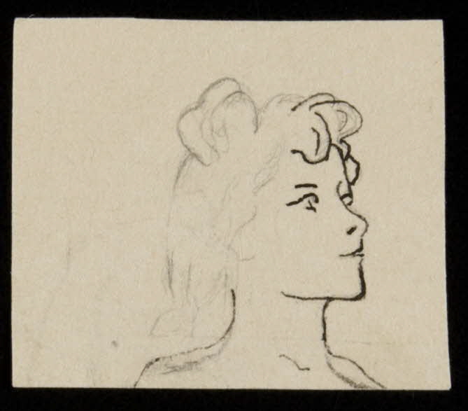 partie d'un ensemble de dessins Tête de femme 1968.102.4348 Photo Mucem
