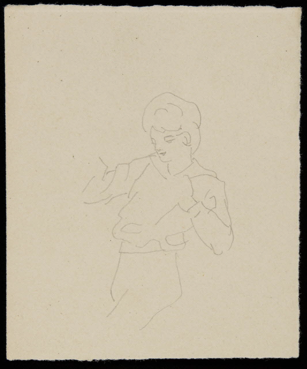 partie d'un ensemble de dessins Portrait de femme 1968.102.4356 Photo Mucem