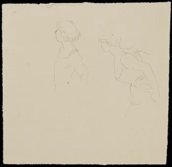 partie d'un ensemble de dessins Femme de profil 1968.102.4358 Photo Mucem