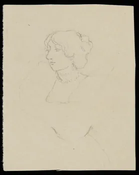 partie d'un ensemble de dessins Portrait de femme 1968.102.4373 Photo Mucem