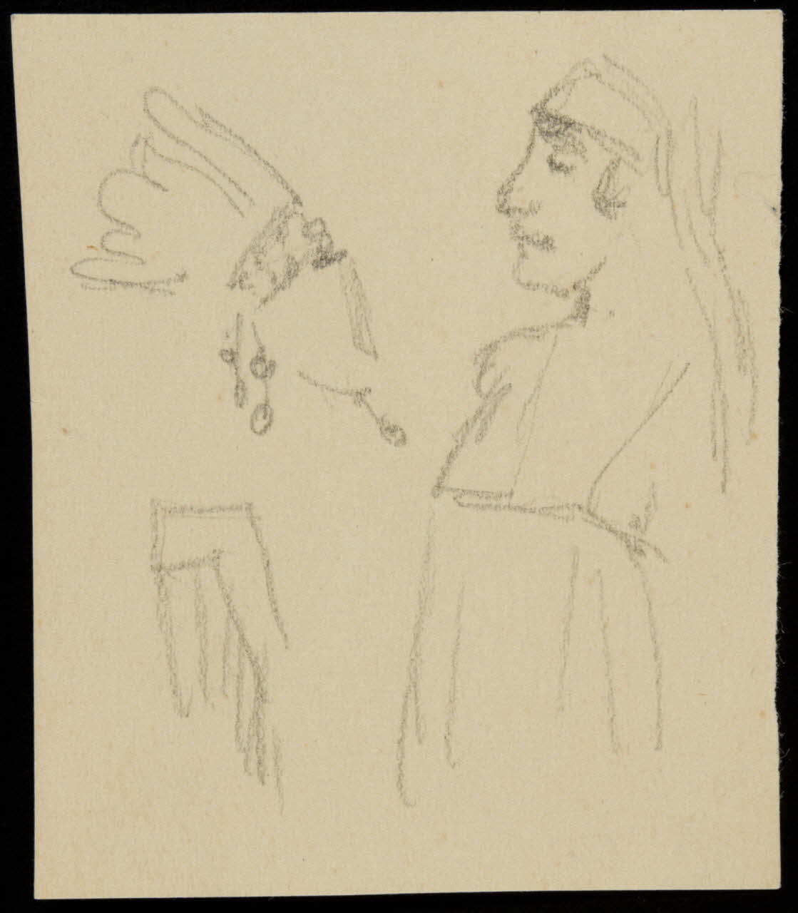 partie d'un ensemble de dessins Ebauche de silhouette 1968.102.4376 Photo Mucem