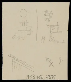 partie d'un ensemble de dessins Ebauche de silhouette 1968.102.4376 Photo Mucem