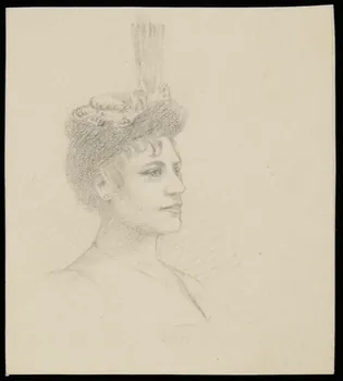 partie d'un ensemble de dessins Portrait de femme portant un chapeau 1968.102.4378  Photo Mucem