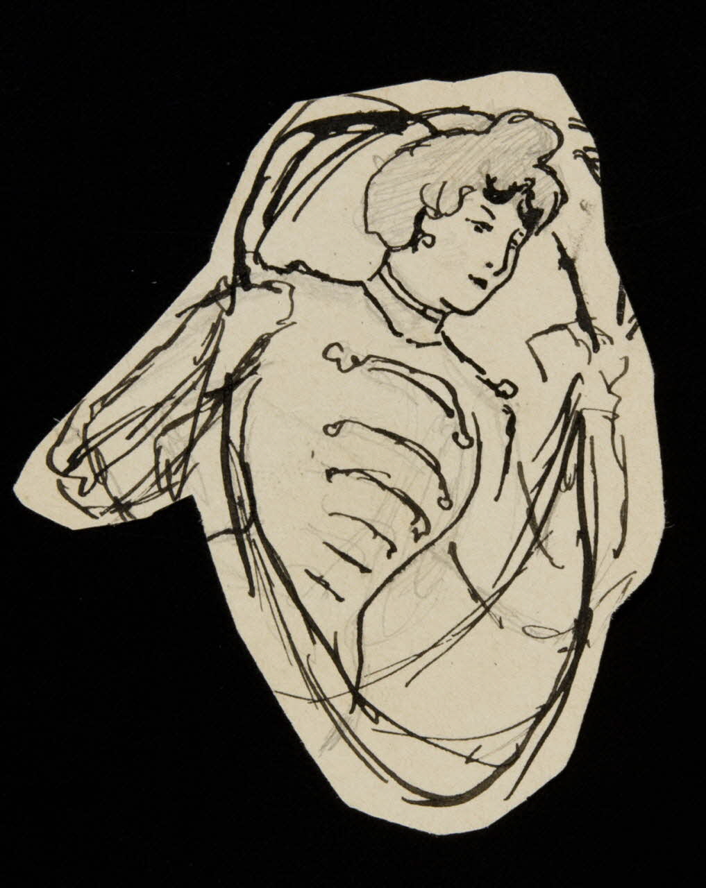 partie d'un ensemble de dessins Femme tenant un cerceau 1968.102.4381 Photo Mucem