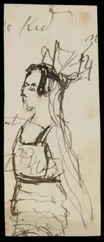partie d'un ensemble de dessins Femme à mi-corps 1968.102.4383 Photo Mucem