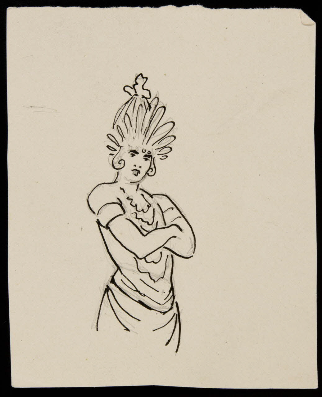 partie d'un ensemble de dessins Femme en costume de cirque 1968.102.4384 Photo Mucem