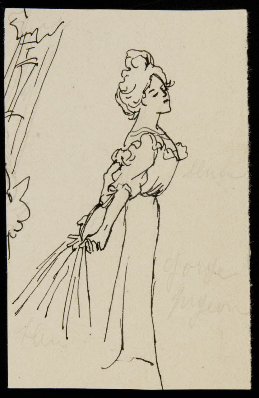 partie d'un ensemble de dessins Portrait de femme 1968.102.4388 Photo Mucem