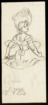 partie d'un ensemble de dessins Femme assise de dos 1968.102.4389 Photo Mucem
