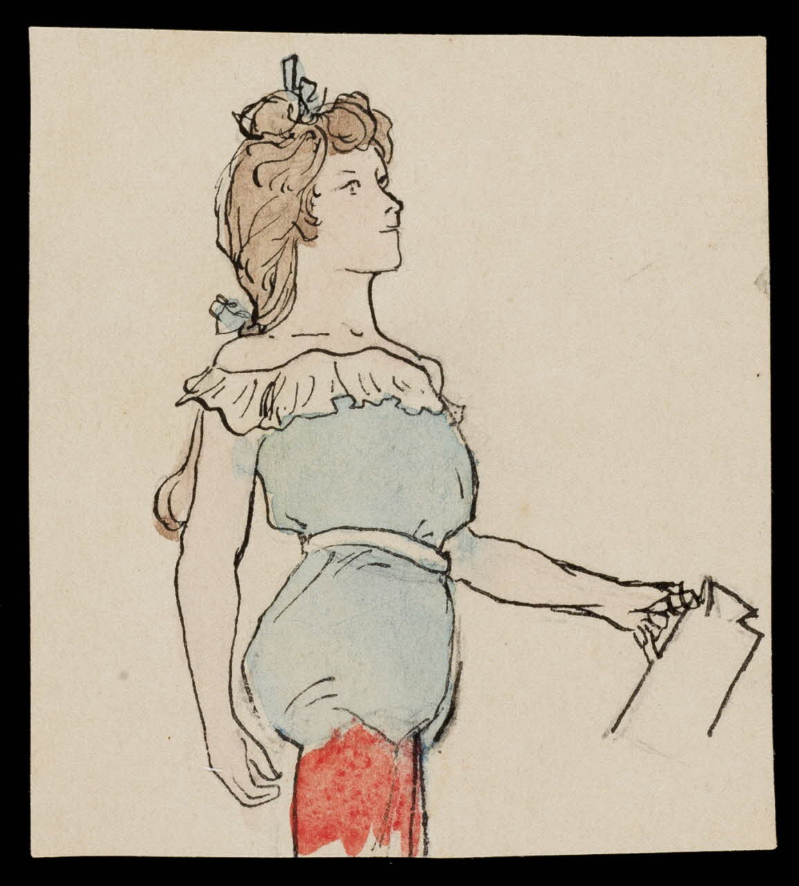 partie d'un ensemble de dessins Femme tenant un récipient 1968.102.4392 Photo Mucem