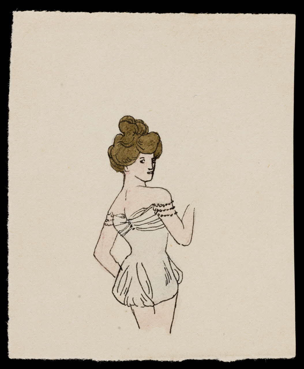 partie d'un ensemble de dessins Femme en costume 1968.102.4393 Photo Mucem