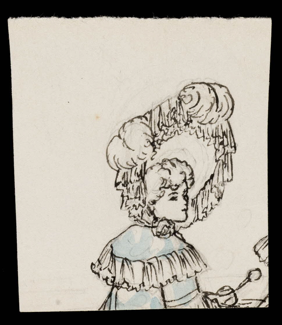 partie d'un ensemble de dessins Femme avec une coiffe 1968.102.4397 Photo Mucem
