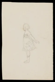 partie d'un ensemble de dessins Jeune fille de profil 1968.102.4403 Photo Mucem