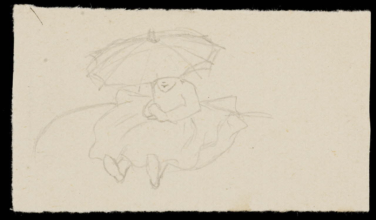 partie d'un ensemble de dessins Femme assise avec une ombrelle 1968.102.4408 Photo Mucem