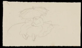 partie d'un ensemble de dessins Femme assise avec une ombrelle 1968.102.4408  Photo Mucem