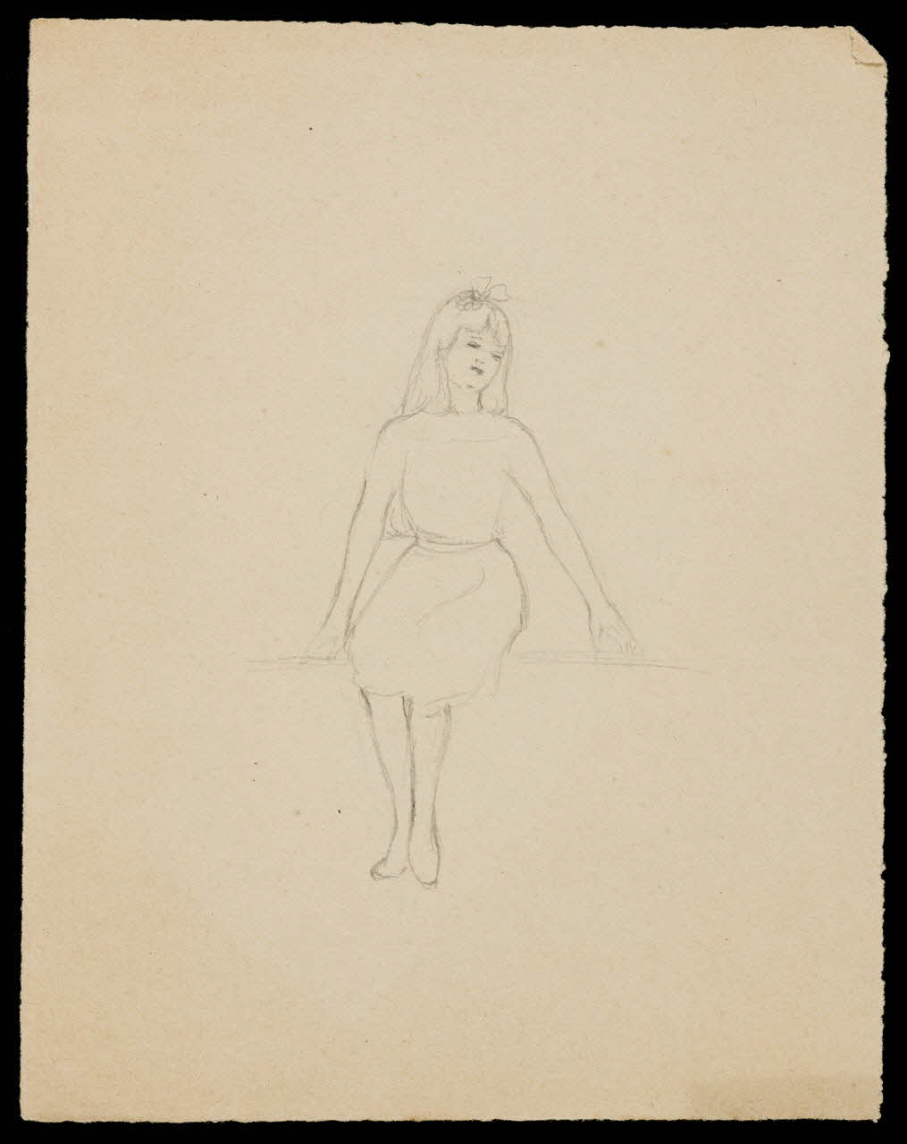 partie d'un ensemble de dessins Femme assise 1968.102.4412 Photo Mucem