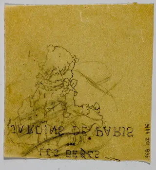 partie d'un ensemble de dessins LES BEBES  DES  JARDINS DE PARIS 1968.102.4416 Photo Mucem