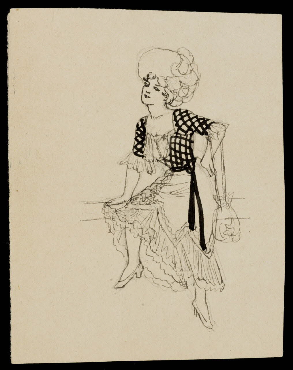 partie d'un ensemble de dessins Portrait de femme 1968.102.4423 Photo Mucem