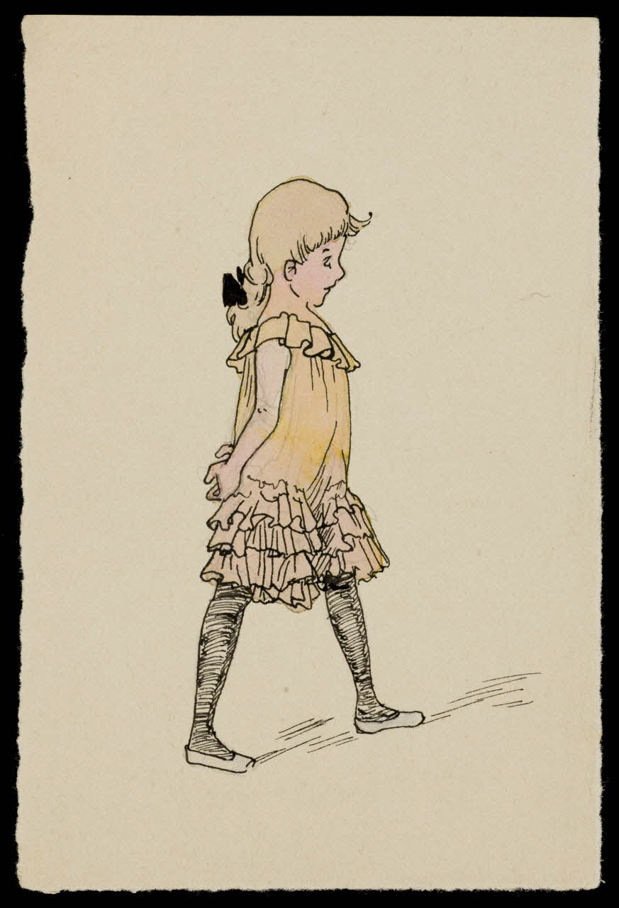 partie d'un ensemble de dessins Petite fille marchant 1968.102.4435 Photo Mucem