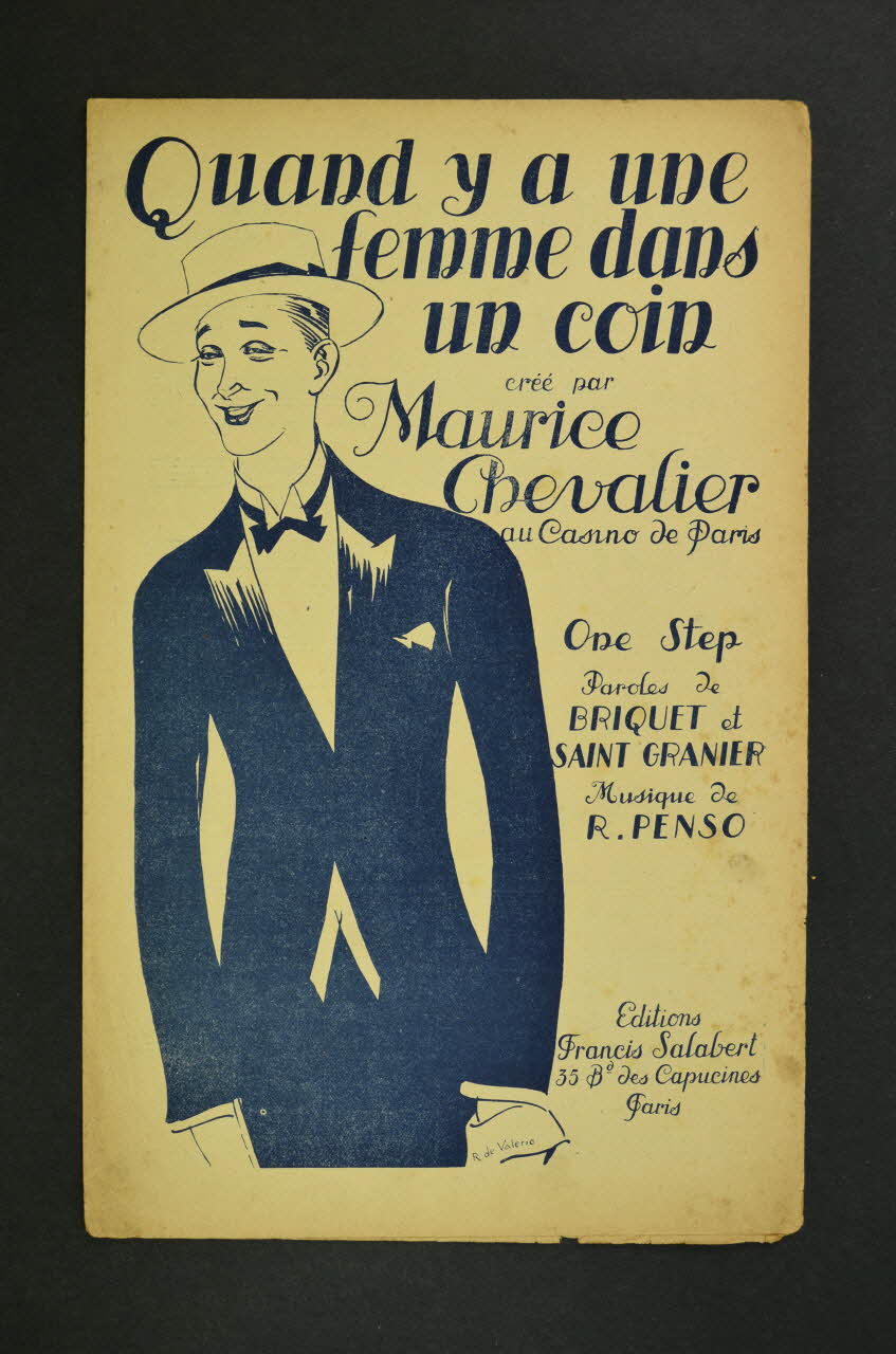 Charles Saint-Granier ; Paul Briquet ; R. Penso ; Maurice Chevalier ; Francis F. Salabert chanson petit format Île-de-France, France 1919 1966.158.179 Photo Mucem