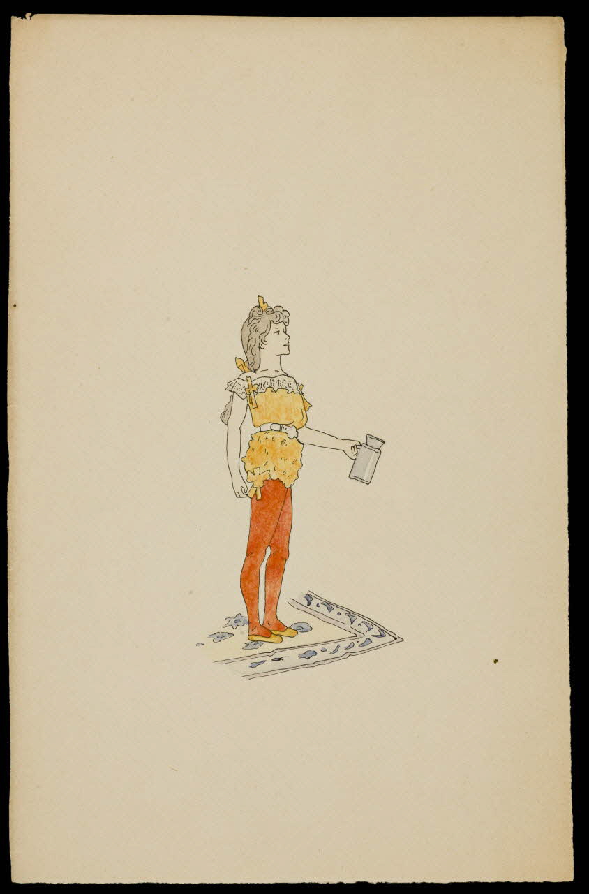 partie d'un ensemble de dessins Jeune fille tenant un récipient 1968.102.4442 Photo Mucem