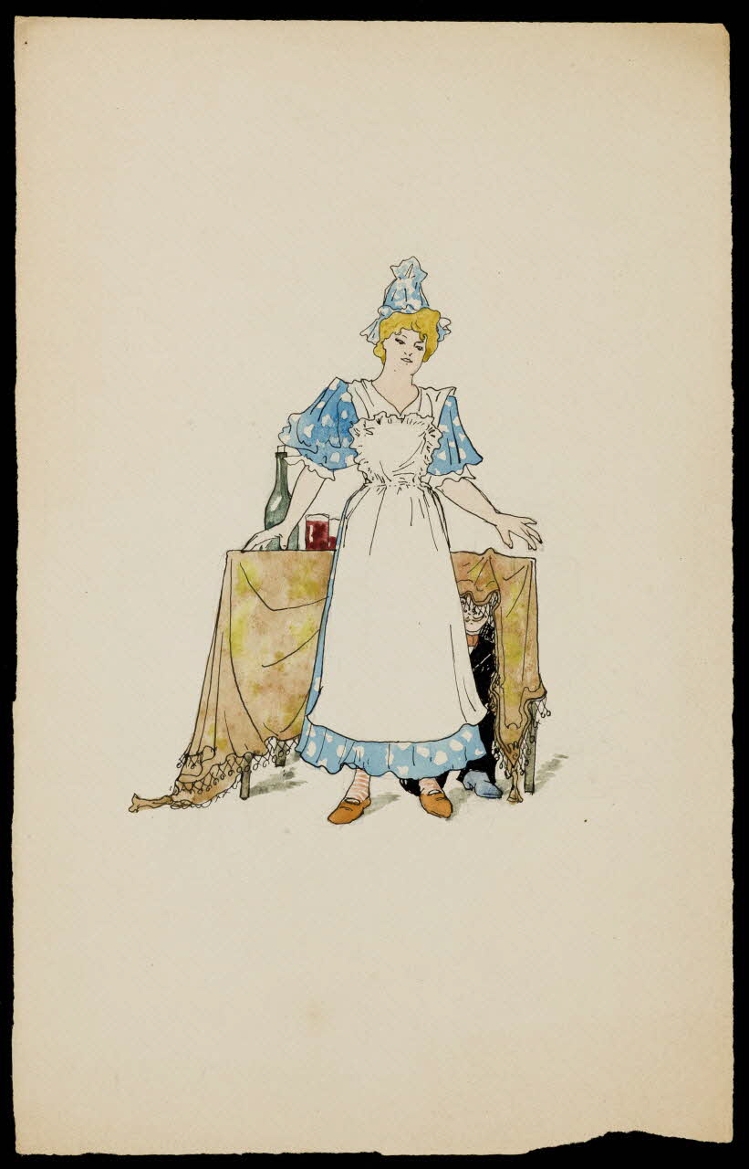 partie d'un ensemble de dessins Femme debout devant une table 1968.102.4445 Photo Mucem