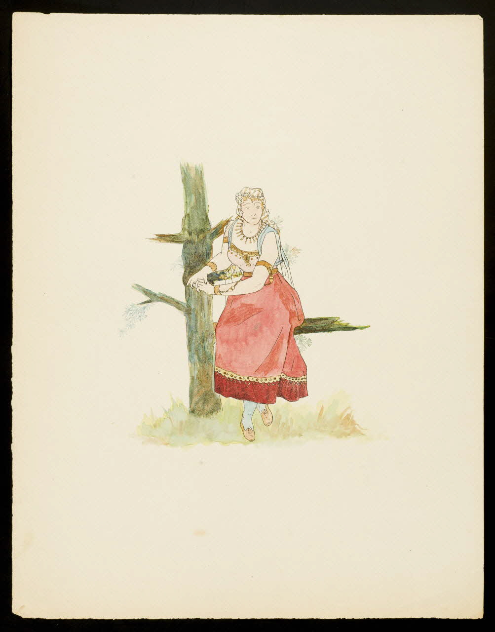 partie d'un ensemble de dessins Femme assise sur une branche 1968.102.4449 Photo Mucem