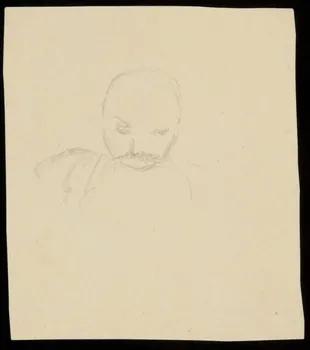 partie d'un ensemble de dessins Tête d'homme 1968.102.4466 Photo Mucem