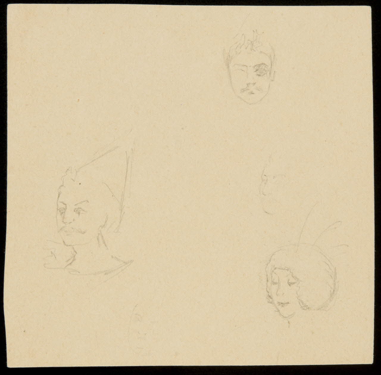 partie d'un ensemble de dessins Ebauche de têtes de personnages 1968.102.4467 Photo Mucem