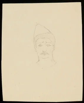 partie d'un ensemble de dessins Tête d'homme de face 1968.102.4468 Photo Mucem