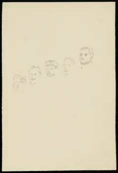 partie d'un ensemble de dessins Têtes d'homme 1968.102.4469 Photo Mucem