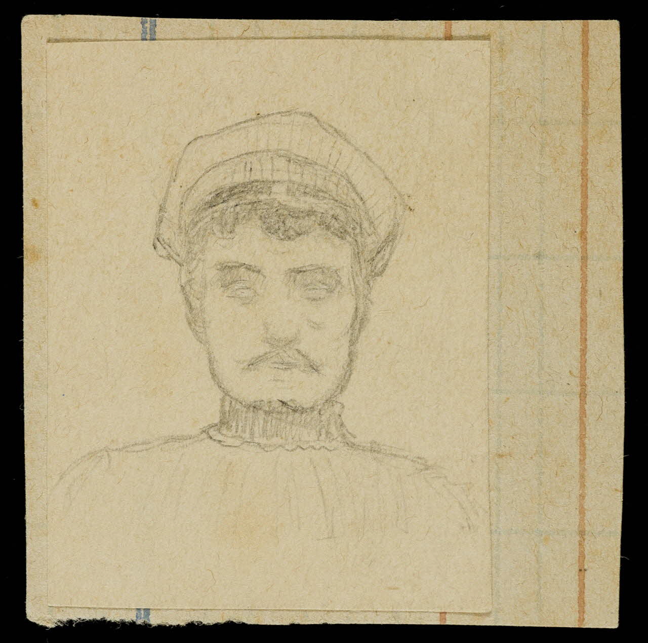 partie d'un ensemble de dessins Tête d'homme de face 1968.102.4485 Photo Mucem