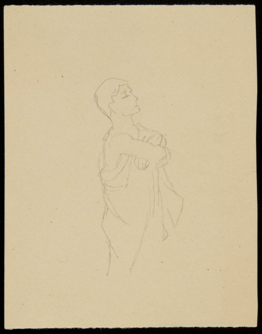 partie d'un ensemble de dessins Homme croisant les bras 1968.102.4486 Photo Mucem