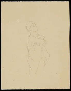 partie d'un ensemble de dessins Homme croisant les bras 1968.102.4486 Photo Mucem