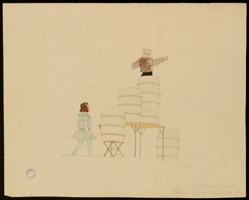 partie d'un ensemble de dessins Amery and Joanid  Fête acrobatique de Nogent 1968.102.449 Photo Mucem