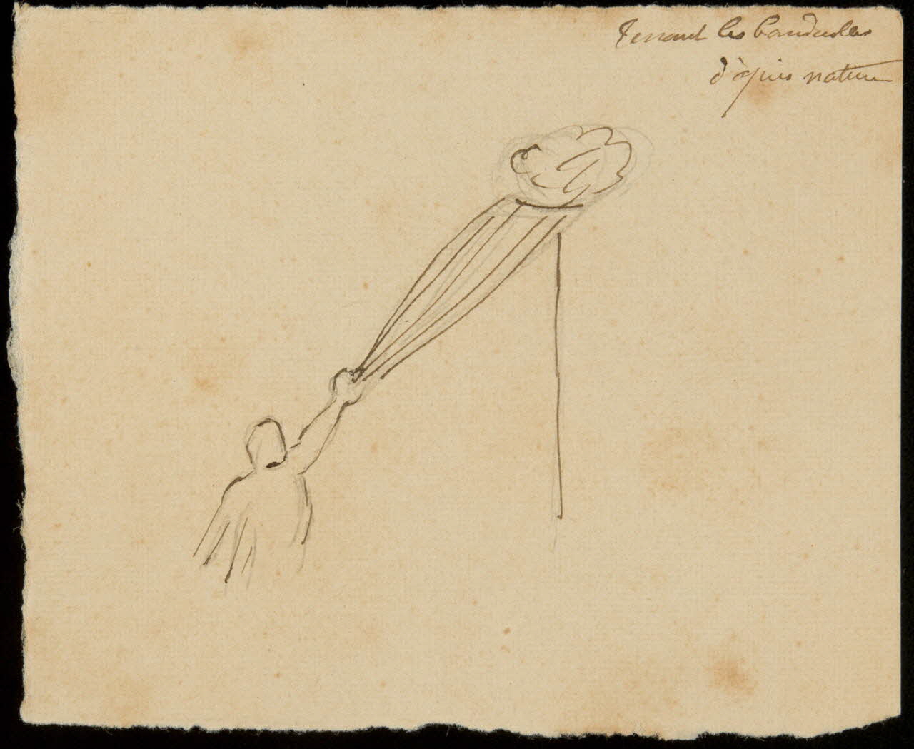 partie d'un ensemble de dessins Tenant les baudruches 1968.102.4499 Photo Mucem