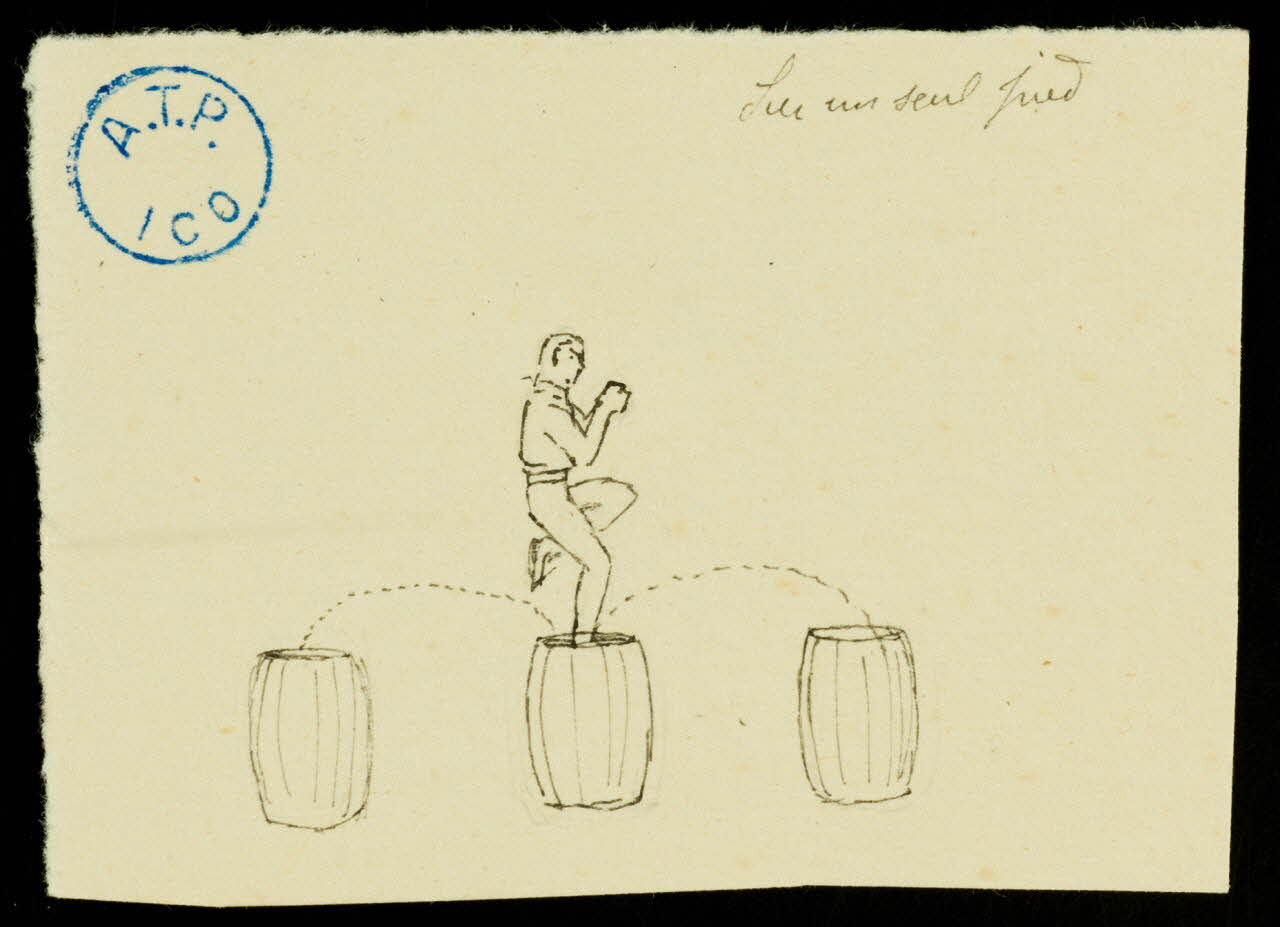 partie d'un ensemble de dessins Sur un seul pied 1968.102.451.5 Photo Mucem