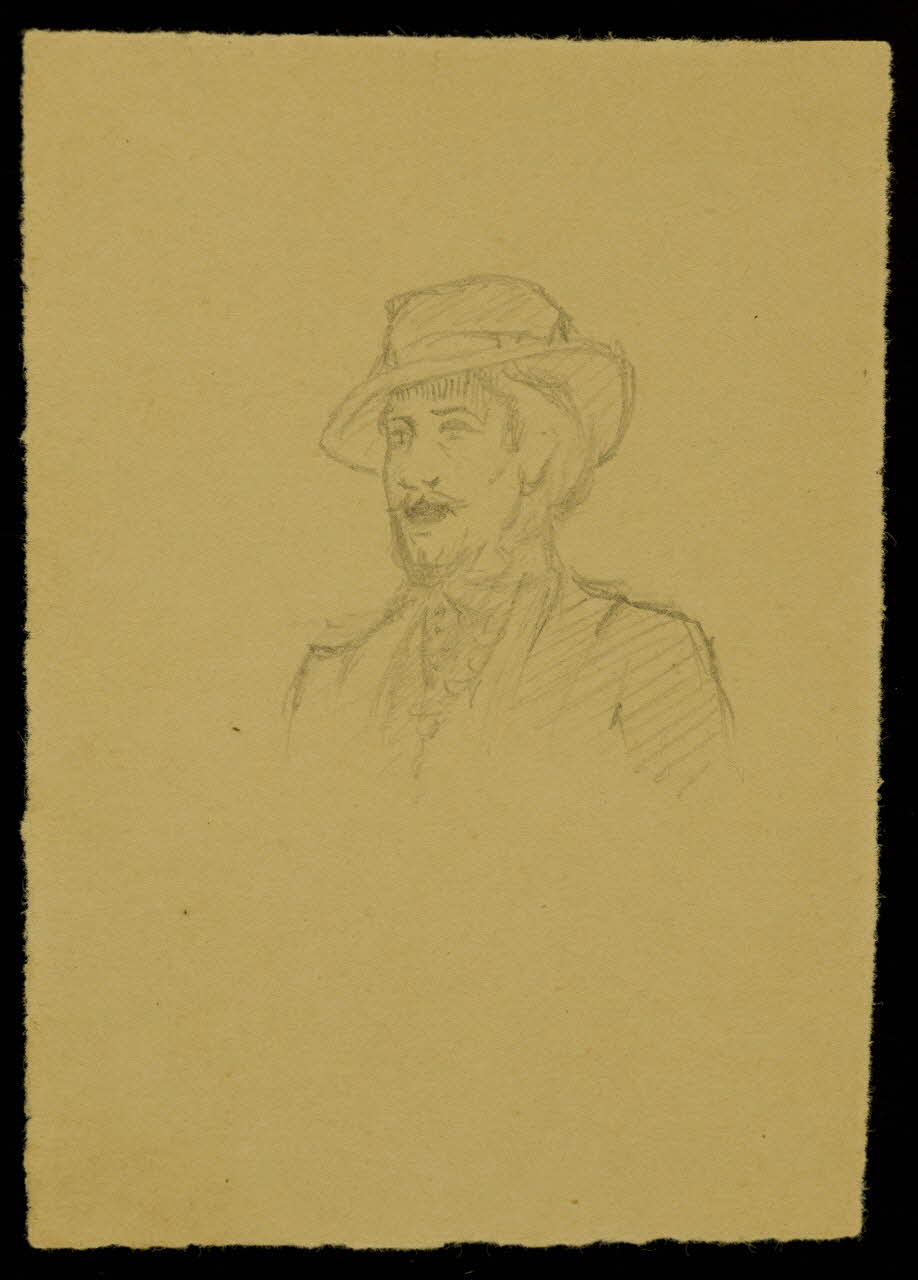 partie d'un ensemble de dessins Portrait d'homme portant un chapeau 1968.102.4514 Photo Mucem