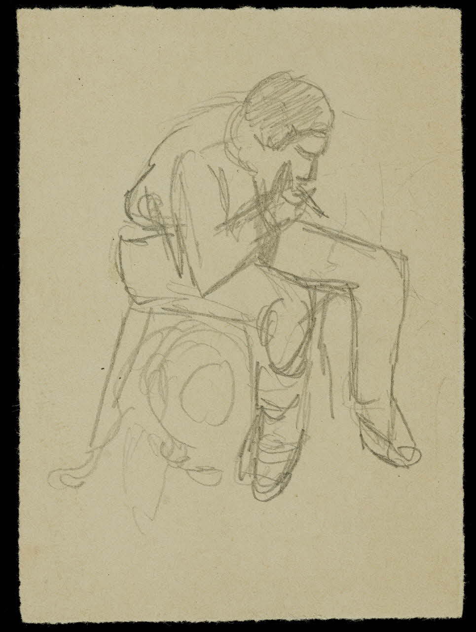 partie d'un ensemble de dessins Homme assis 1968.102.4578 Photo Mucem