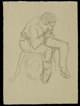 partie d'un ensemble de dessins Homme assis 1968.102.4578 Photo Mucem