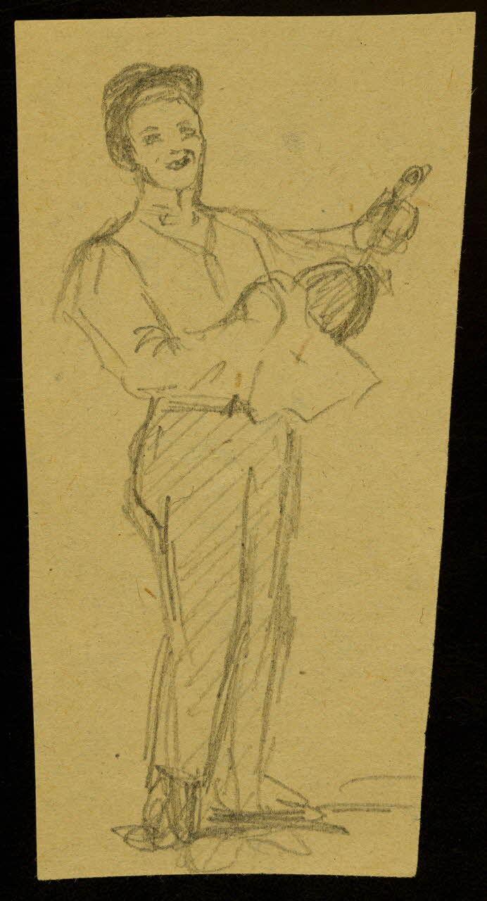 partie d'un ensemble de dessins Homme tenant un objet 1968.102.4591 Photo Mucem