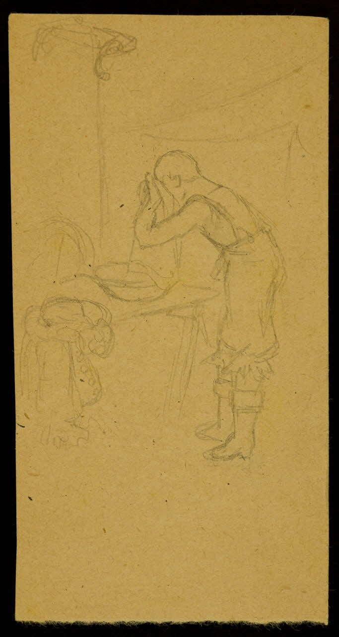partie d'un ensemble de dessins Homme s'essuyant la tête 1968.102.4592 Photo Mucem