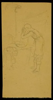 partie d'un ensemble de dessins Homme s'essuyant la tête 1968.102.4592  Photo Mucem