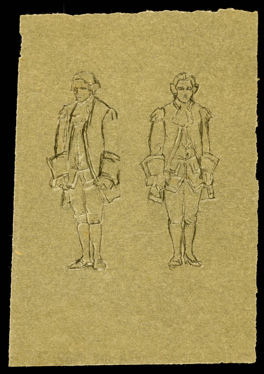 partie d'un ensemble de dessins Hommes en costume 1968.102.4602 Photo Mucem