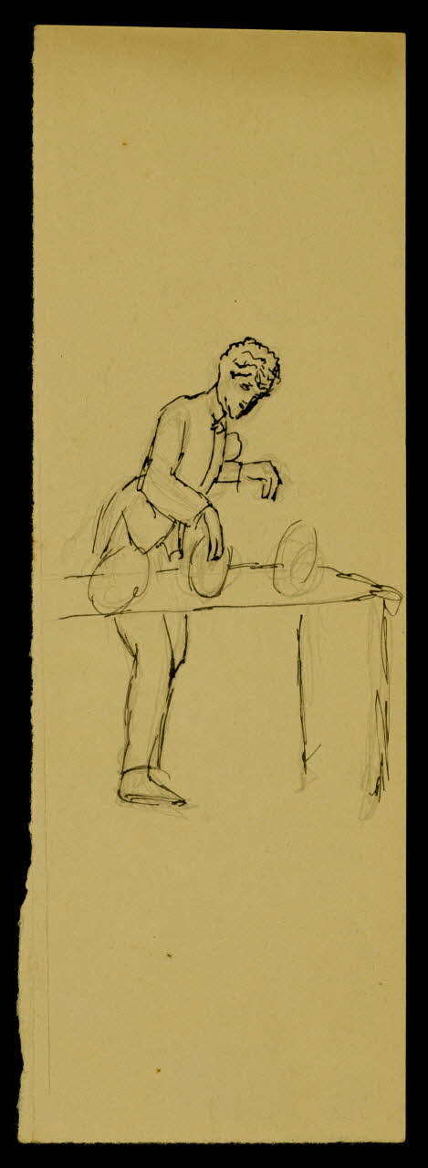 partie d'un ensemble de dessins Homme faisant un numéro 1968.102.4617 Photo Mucem