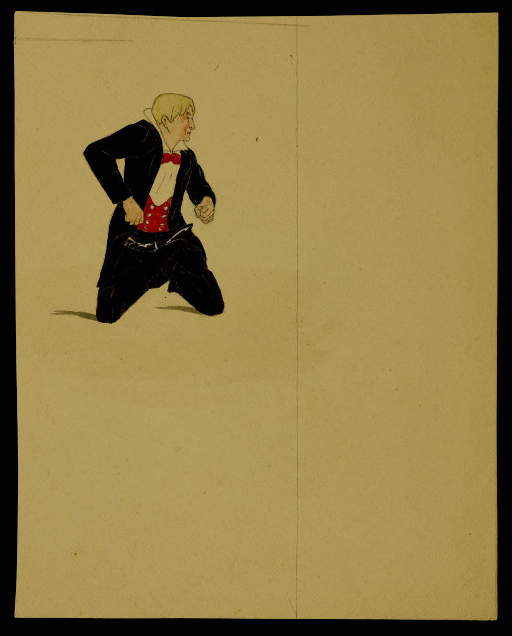 partie d'un ensemble de dessins Homme à genoux en costume 1968.102.4631 Photo Mucem