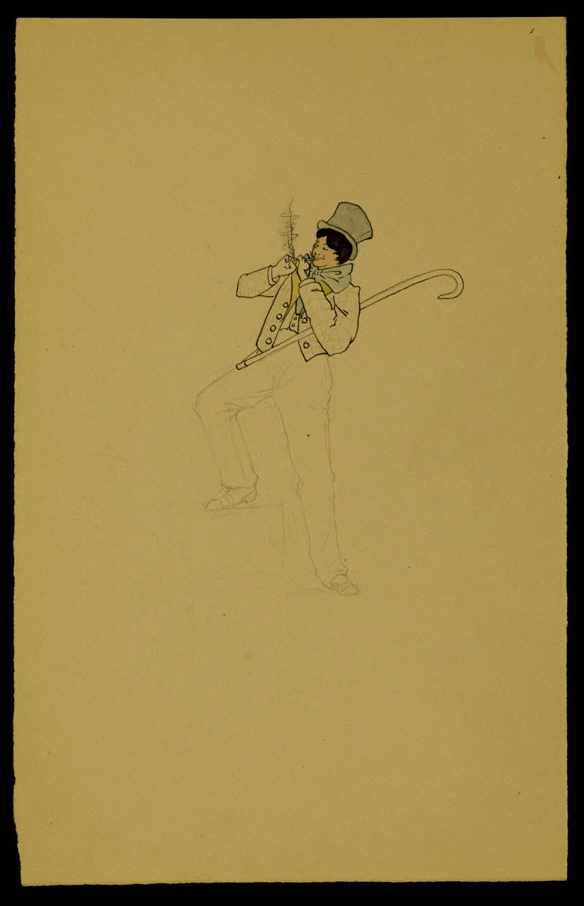 partie d'un ensemble de dessins Homme en costume 1968.102.4632 Photo Mucem