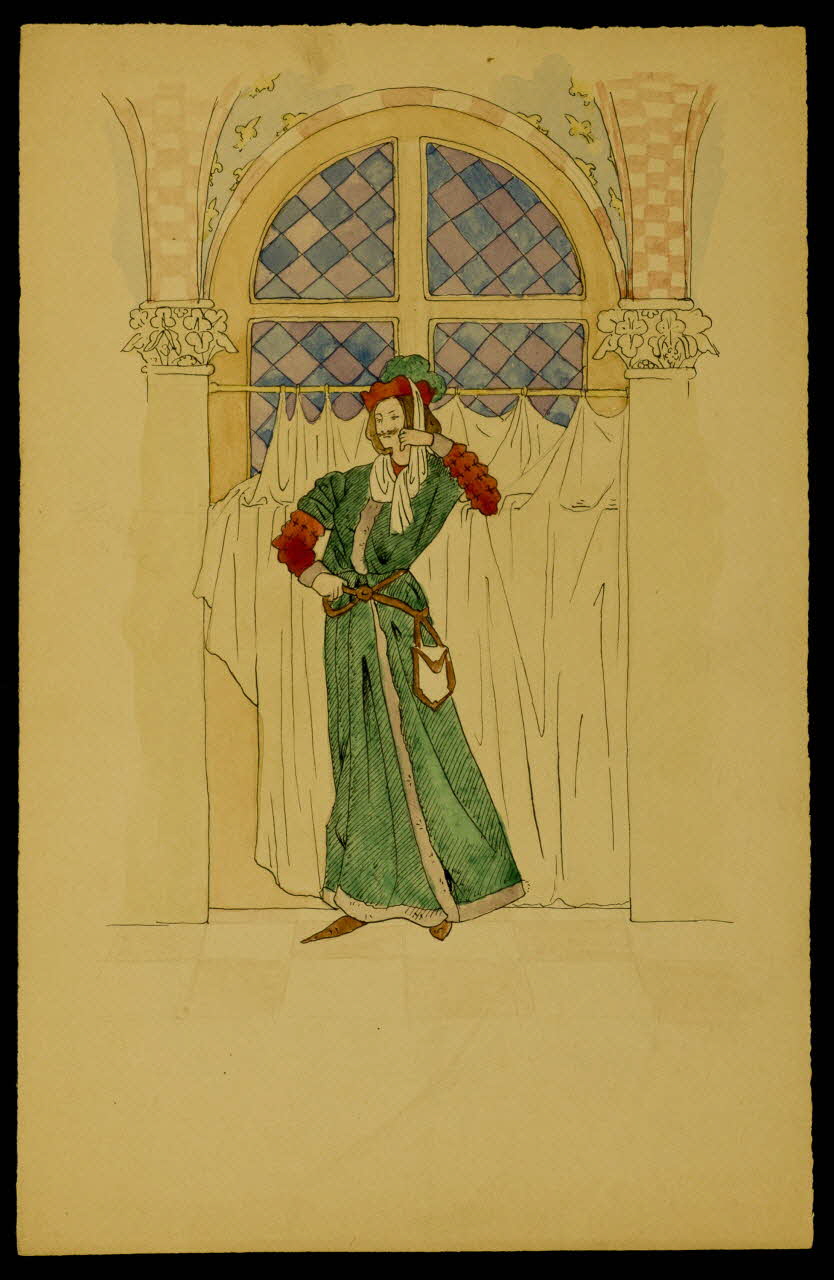 partie d'un ensemble de dessins Homme en costume 1968.102.4635 Photo Mucem