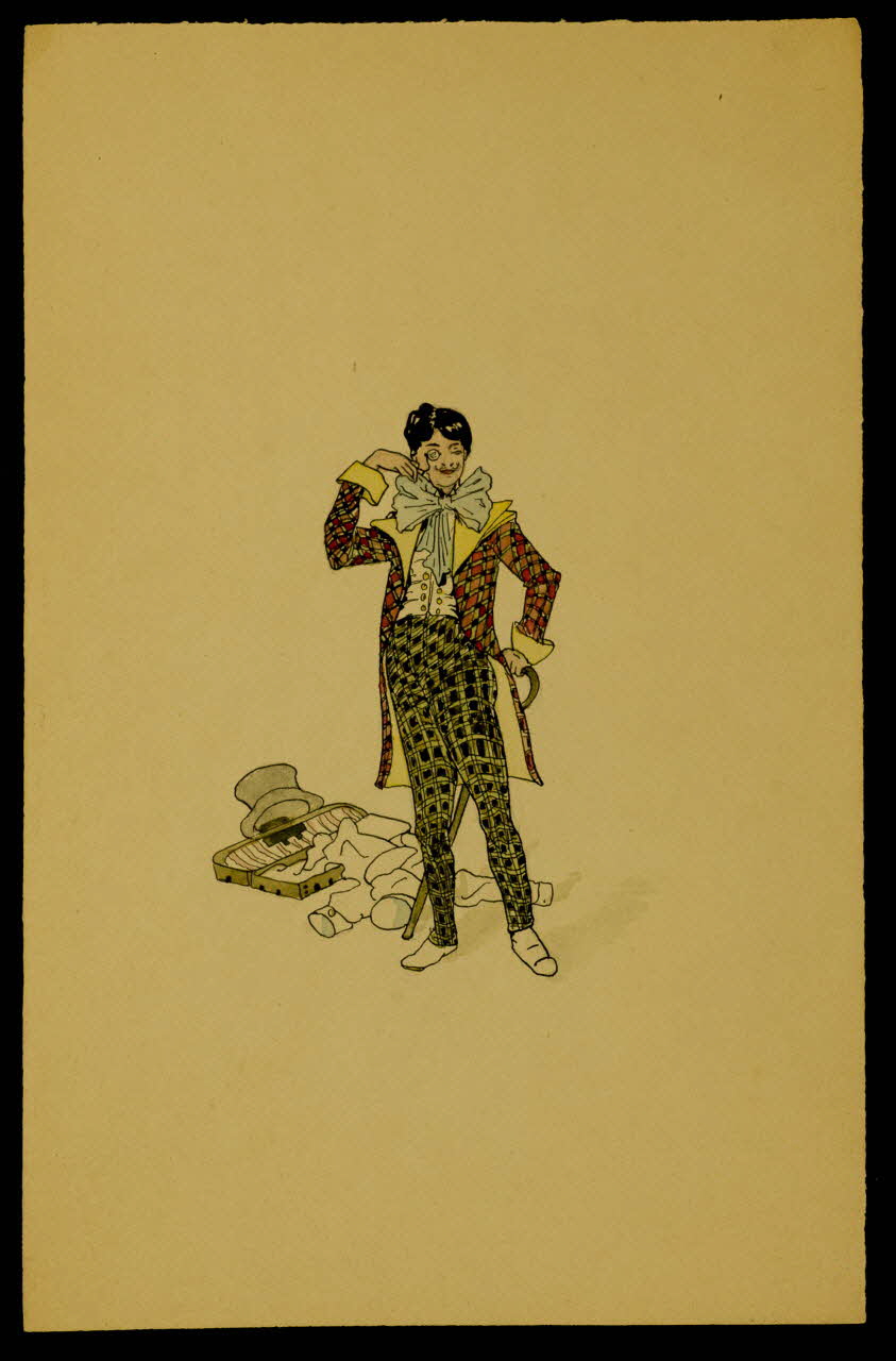 partie d'un ensemble de dessins Homme en costume de cirque 1968.102.4638 Photo Mucem